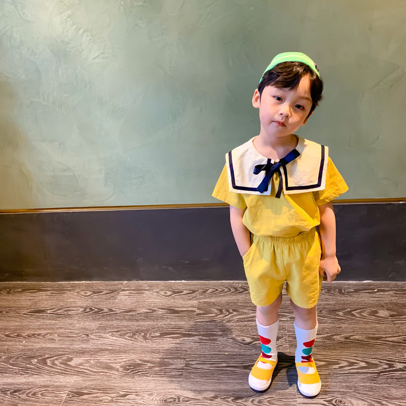 Niño' Coreano-Estilo Preppy Top y Shorts Conjunto - foto 3