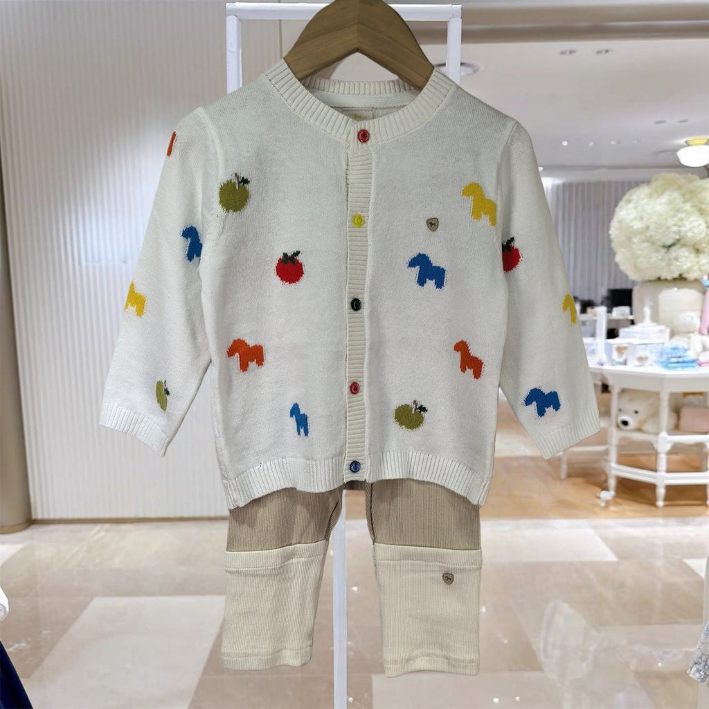 Nuevo Springautumn Colorful Pequeño Tejido Sweater para Baby Niña
