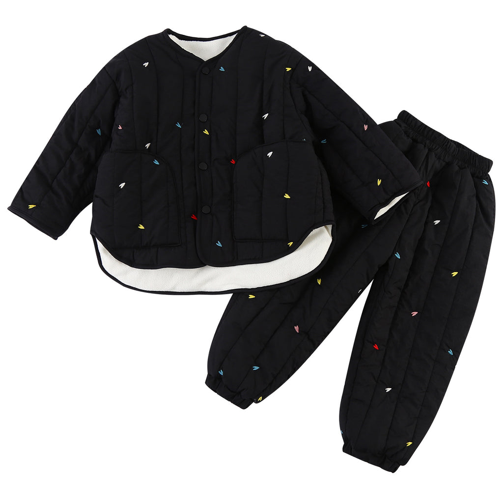 Niños Algodón-padded Conjunto Forro Polar Abrigado Ropa - foto 7