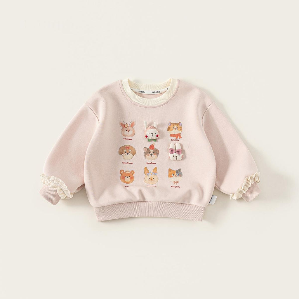 Niños Cartoon Cuello Redondo Hoodie y Bunny Jeans Conjunto de Dos Piezas - foto 7