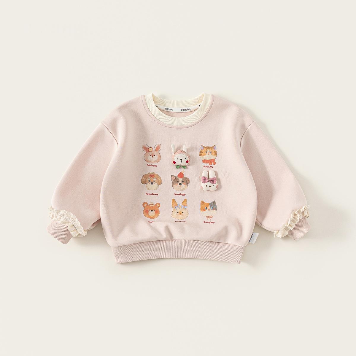 Niños Cartoon Cuello Redondo Hoodie y Bunny Jeans Conjunto de Dos Piezas - foto 7