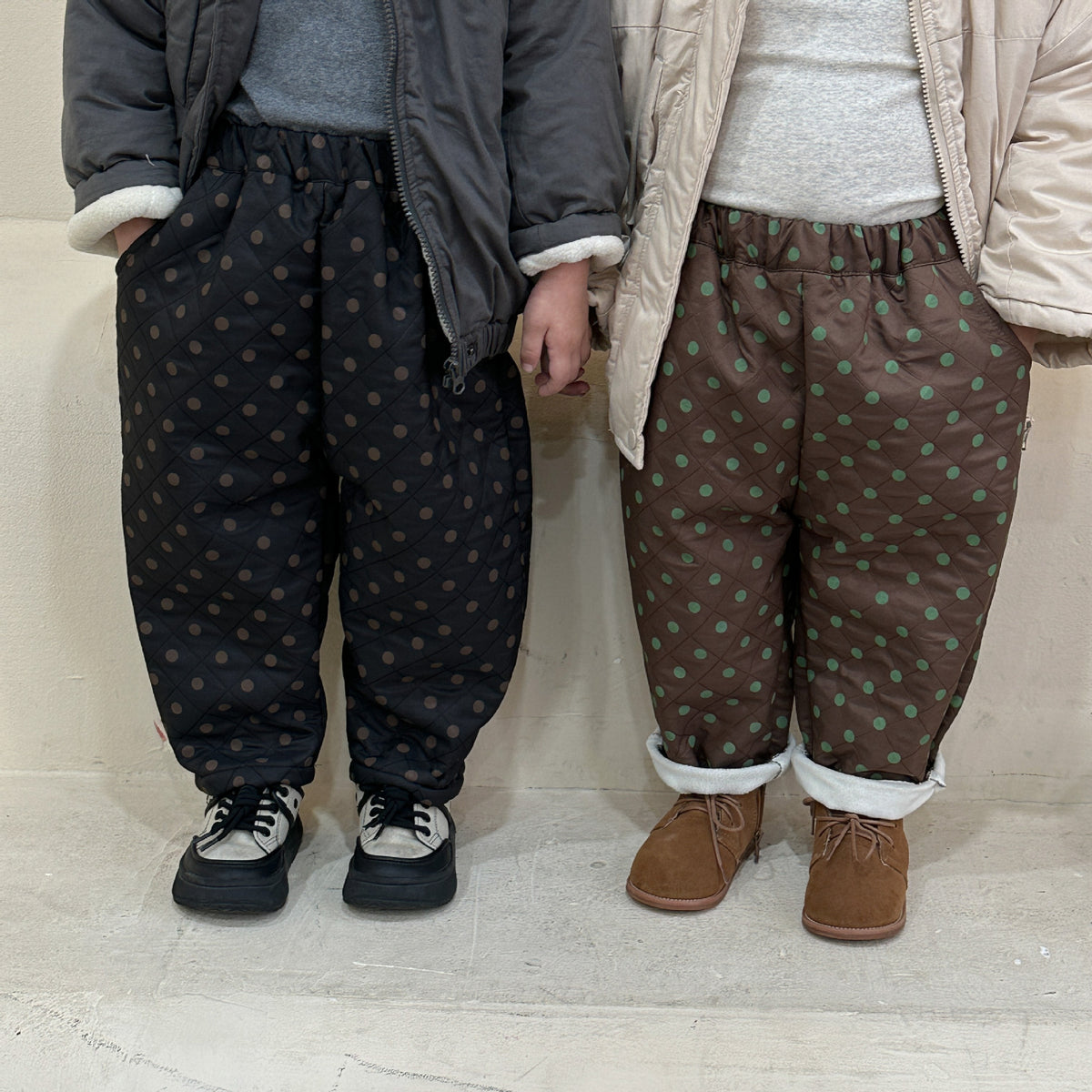 Abrigado Polka Dot Polar Poliéster Niños Pantalón