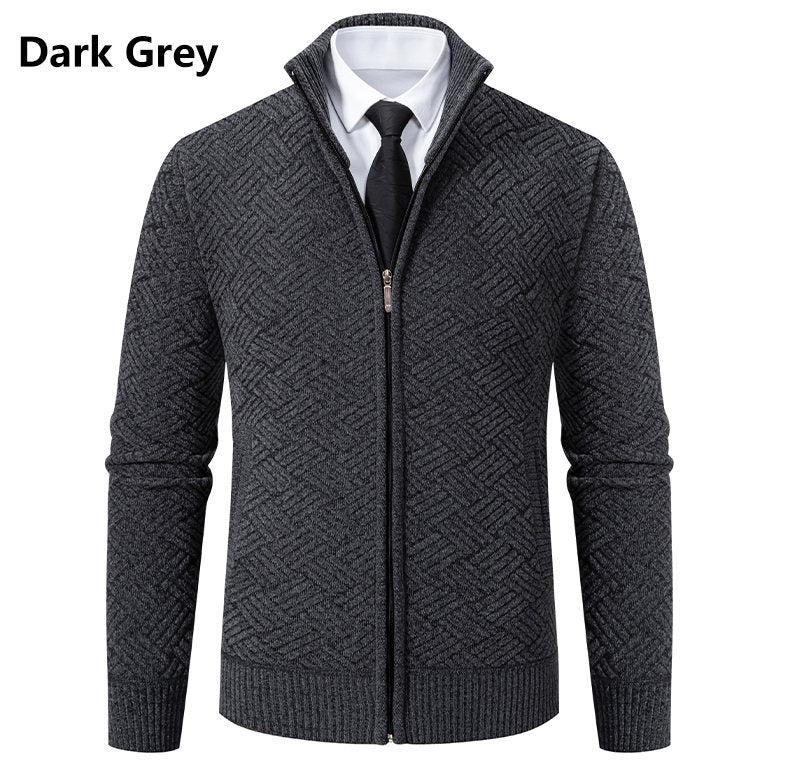 Hombre Casual Cuello Alto Tejido Cárdigan Chaqueta - foto 3