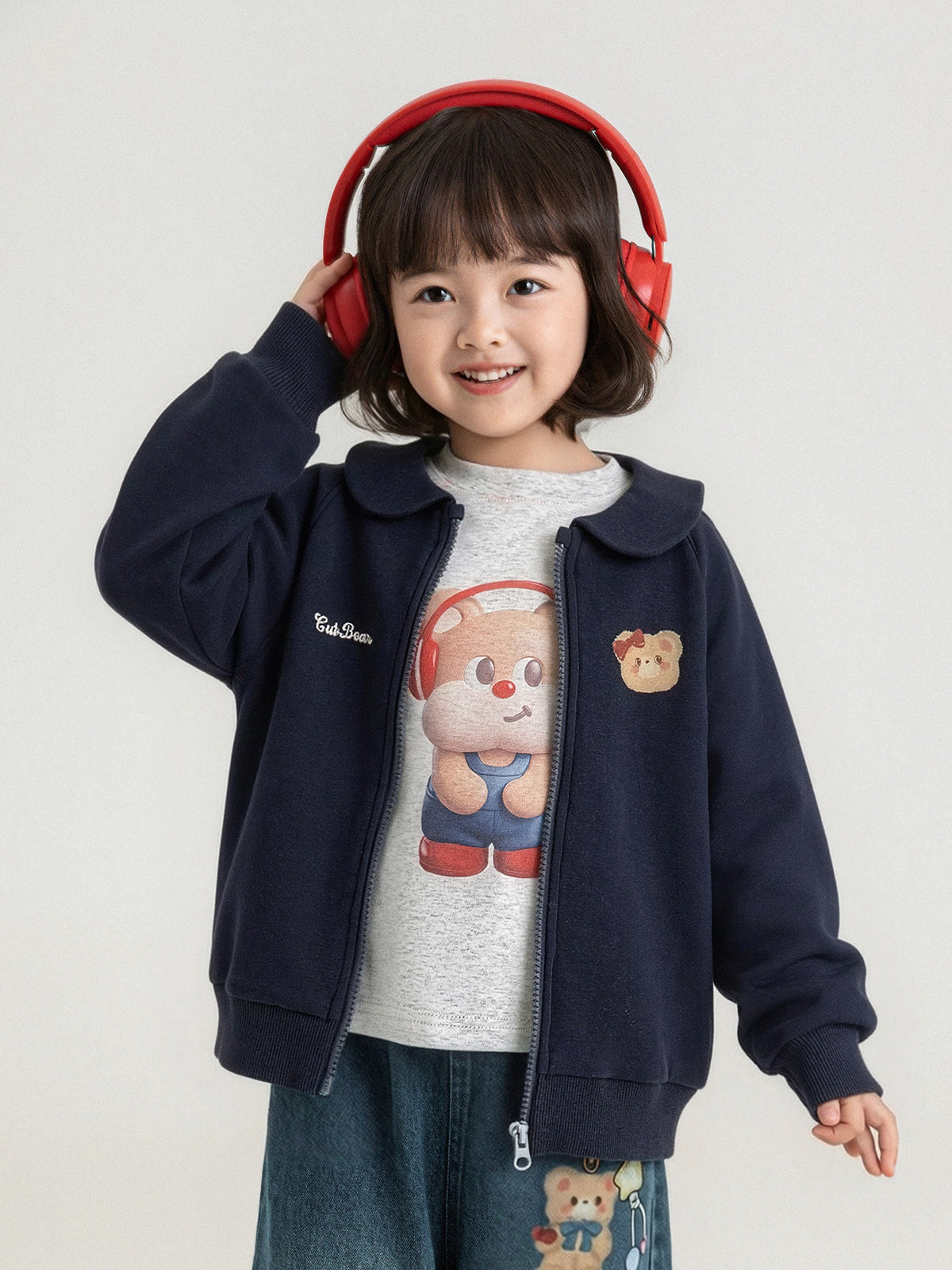 Casual Solapa Ajuste Suelto Abrigo para Niña