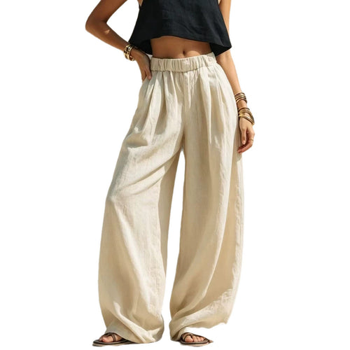 A la Moda Casual Ajuste Suelto Versátil Pantalón con Pockets y An Elastic Waistband