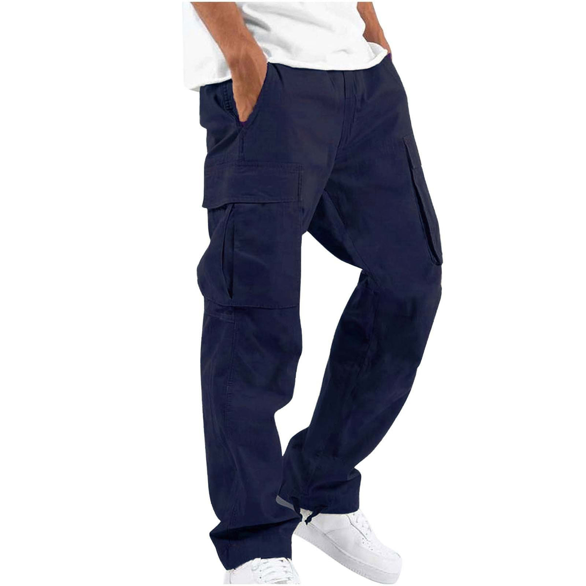 Hombre Outdoor-Estilo Versátil Secado Rápido Straight-leg Cargo Pantalón con Pockets