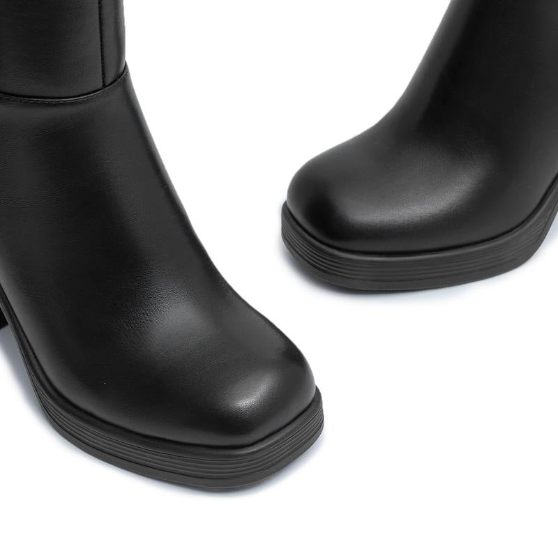 Botines de mujer con taco ancho y suela gruesa