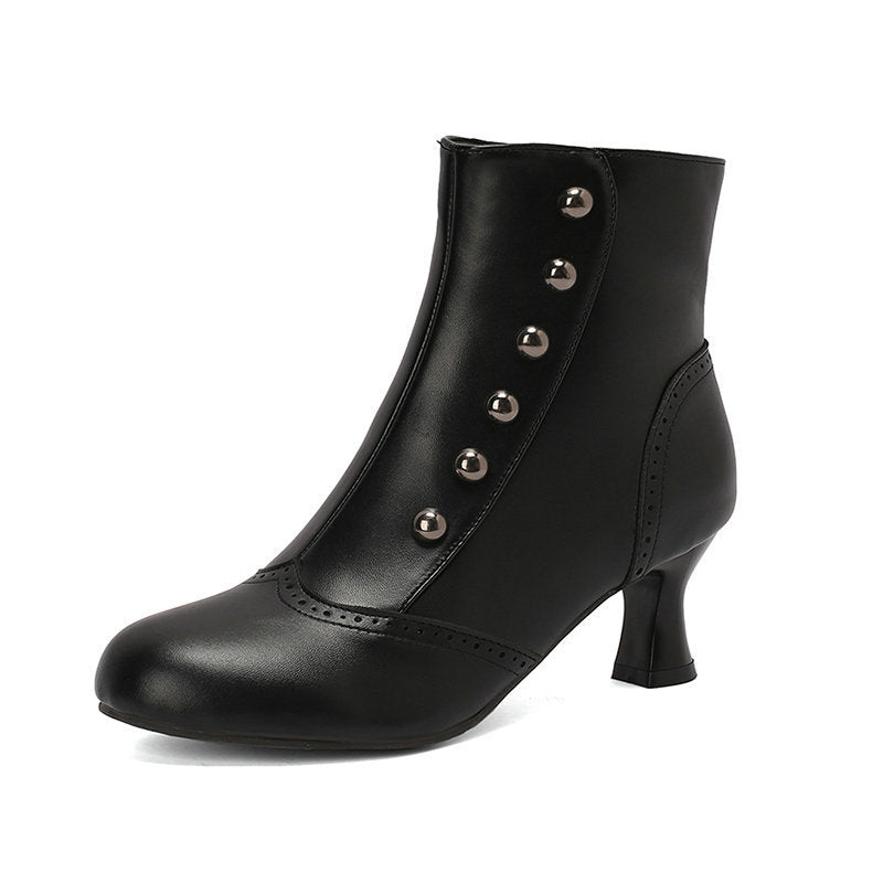 Color-block Block-heeled Botines con Side Zippers - foto 4