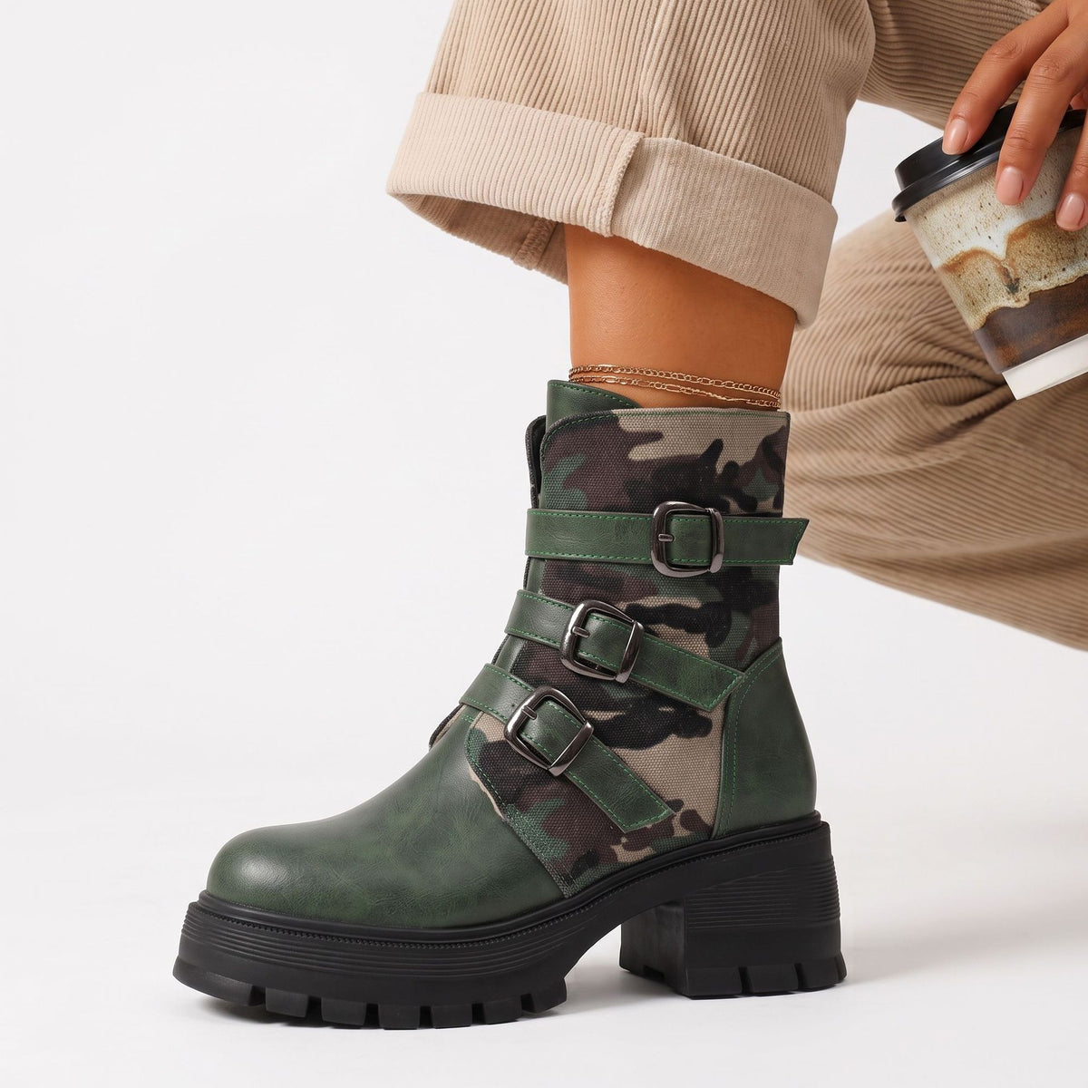 Mujer Con Cordones British-Estilo Botas Martin - foto 2