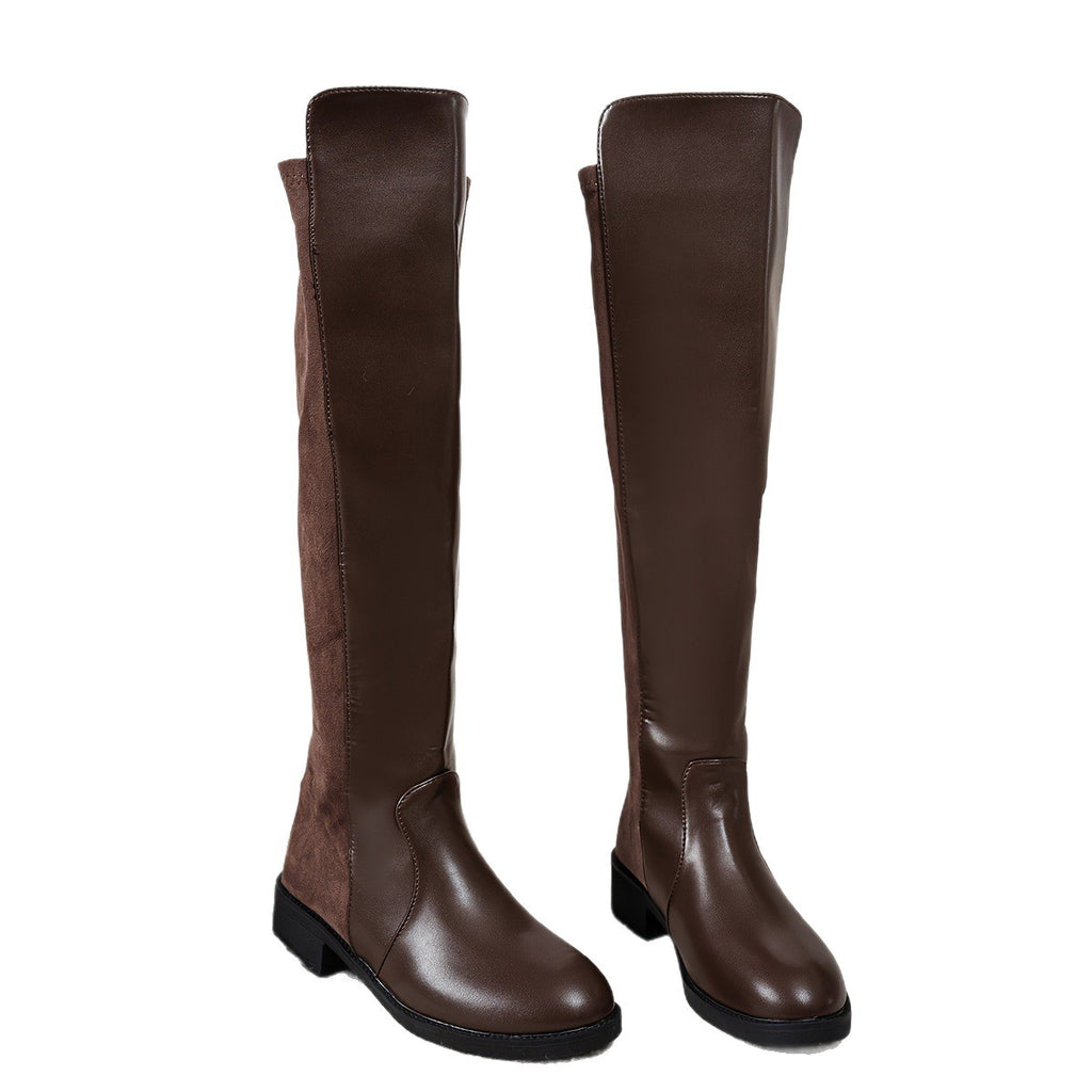 Retro-Estilo Plus-size Patchwork Over-the-knee Botas para Mujer - foto 3