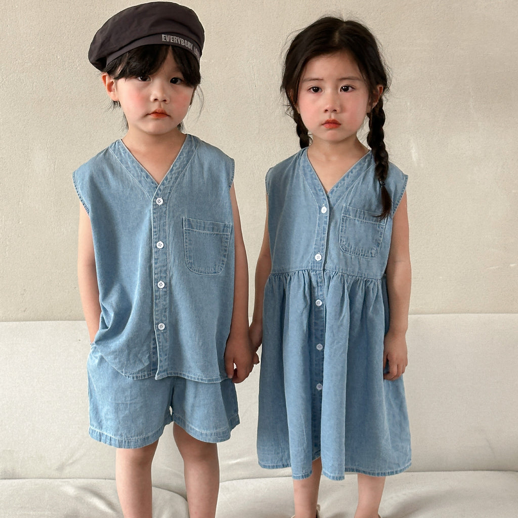 Verano Casual Chaleco y Shorts Conjunto Sibling Matching Conjunto - foto 4