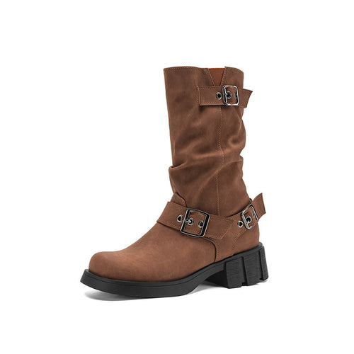 Botas texanas retro de caña media con plataforma