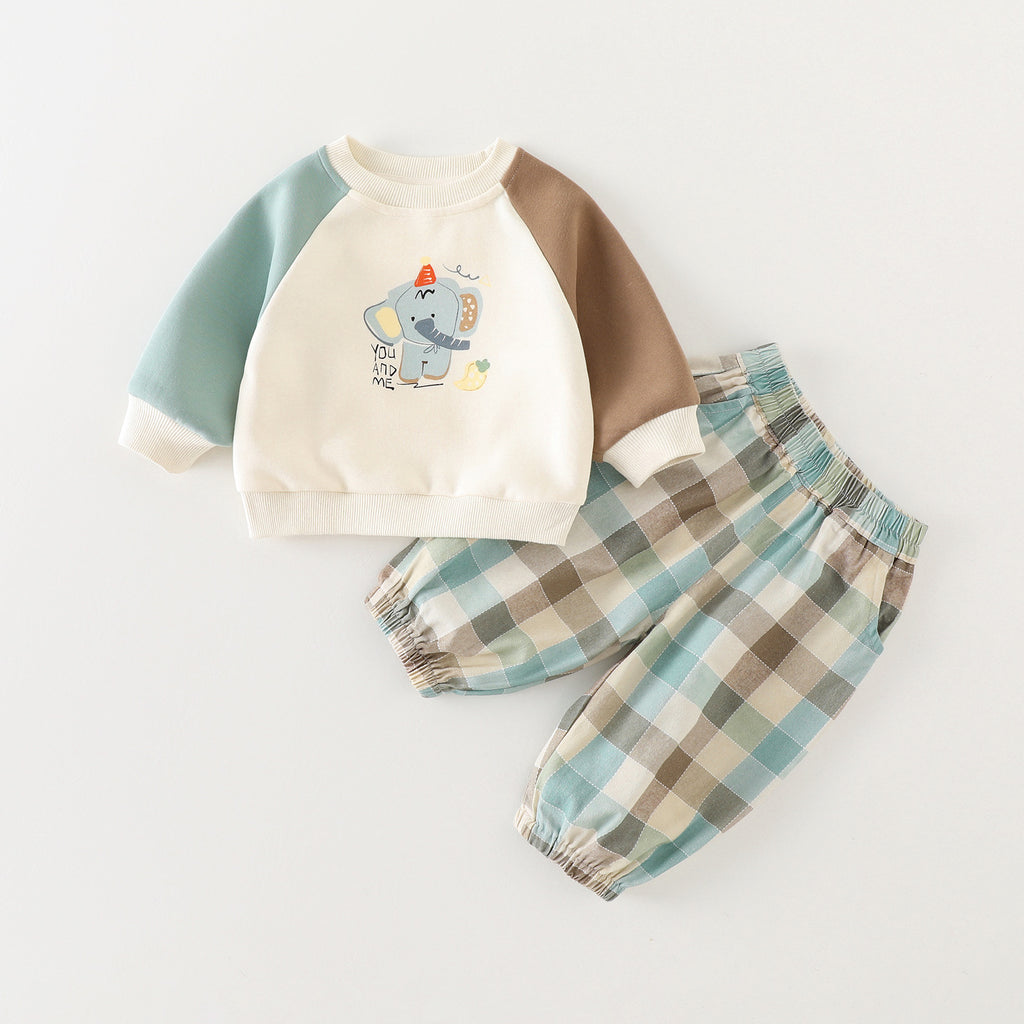 Plaid Top y Pantalón Conjunto para Baby Niño - foto 3