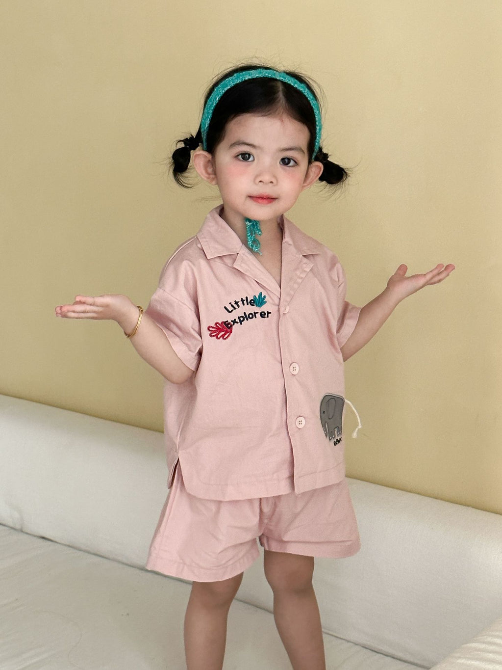 Niño Casual Algodón Manga Corta Camiseta y Shorts