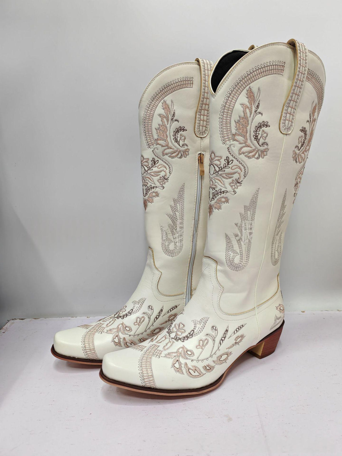 Mujer Bordado Rhinestone Suela Gruesa High-Heel Botas - foto 4