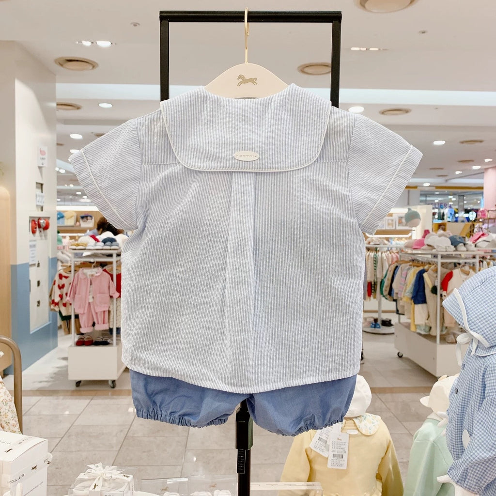 Verano Recién Llegado Niños' Coreano-Estilo Navy-collar Casual Conjunto - foto 5