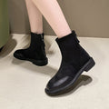 Botas de mujer punta cuadrada estilo británico