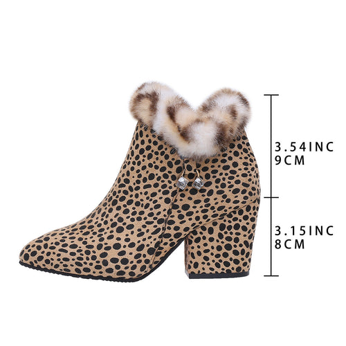 Botines planos de leopardo para mujer