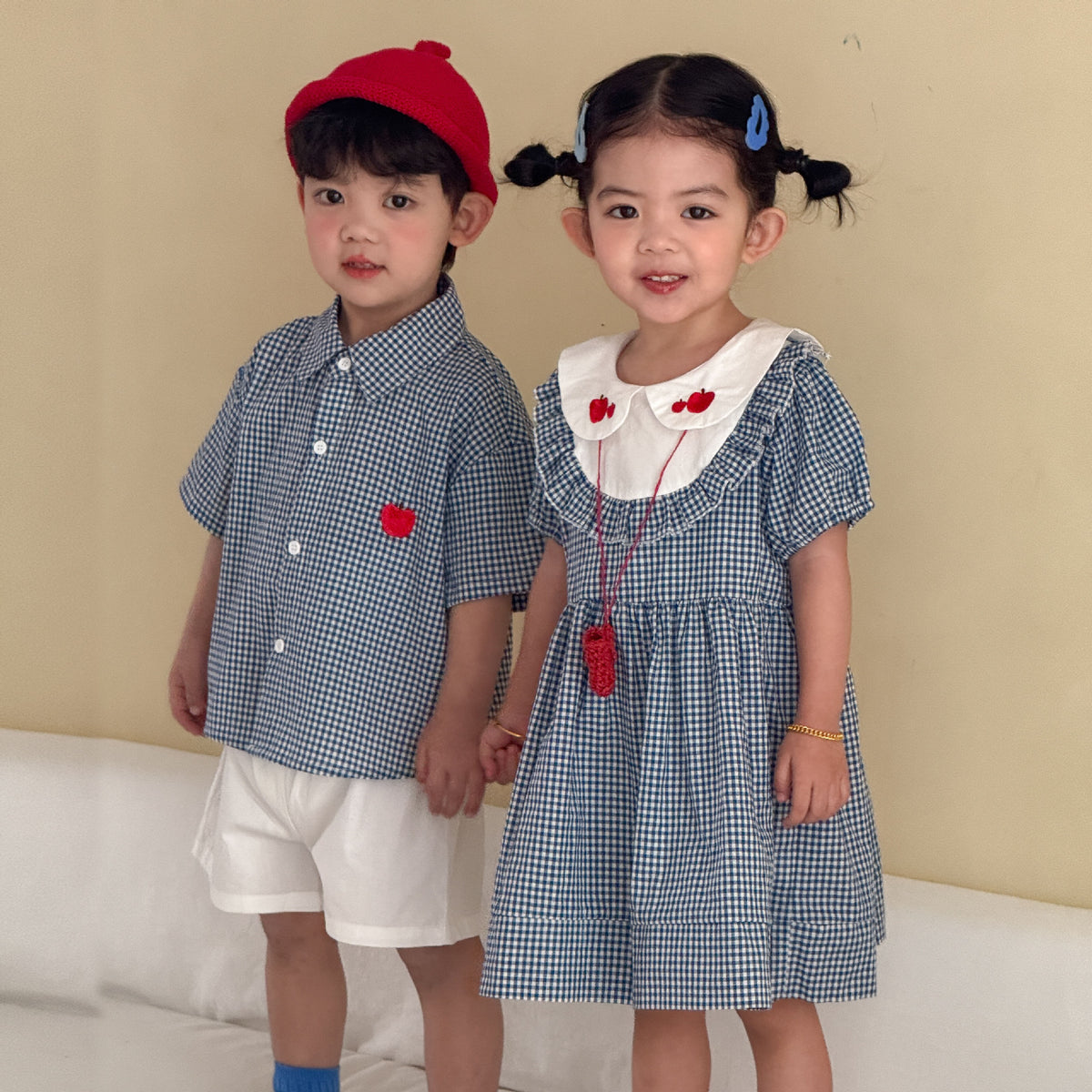 Estilizado Algodón Vestido para Niña Matching Sibling Conjunto - foto 7