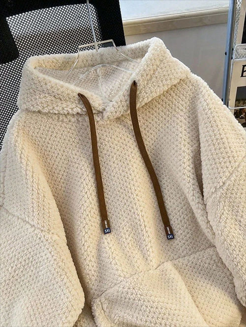 A la Moda Back-pocket Collar Coreano-Estilo Hooded Polar Sudadera