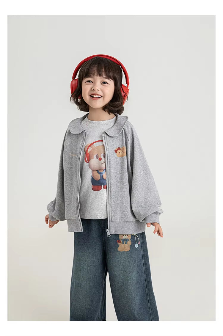 Casual Solapa Ajuste Suelto Abrigo para Niña - foto 7