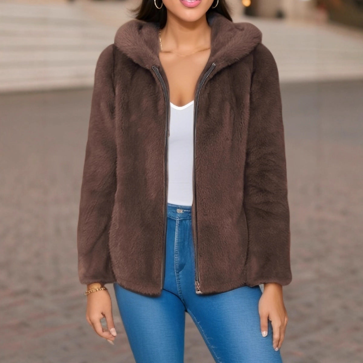 Chaqueta térmica de polar con gorro - foto 2