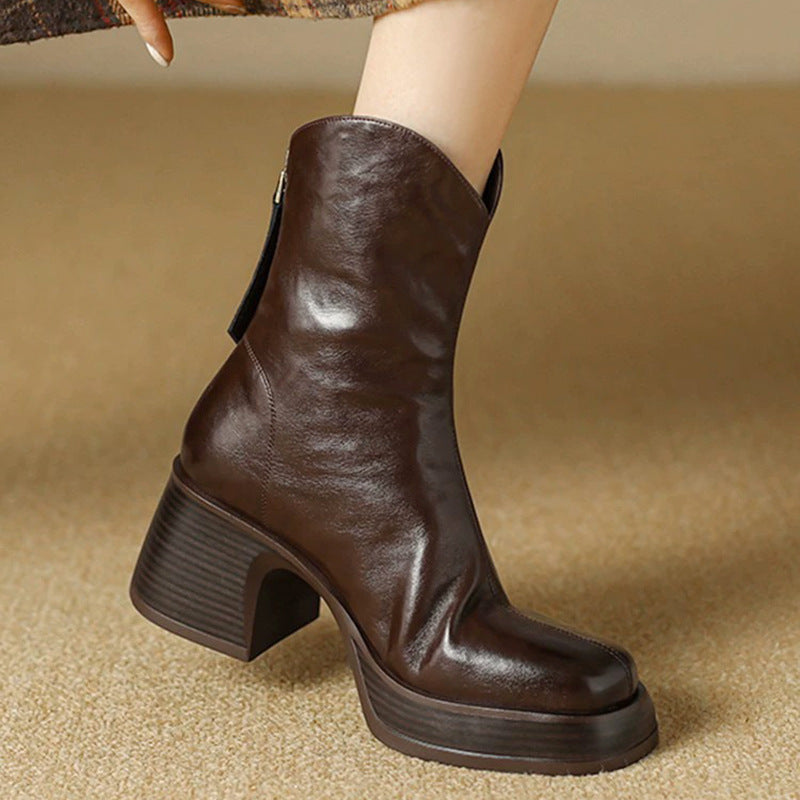 Mujer Suela Gruesa-heeled Plataforma Botines - foto 4