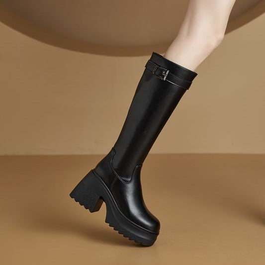 Mujer Suela Gruesa-heeled Tall Height-increasing Botas con Thick Soles - foto 3