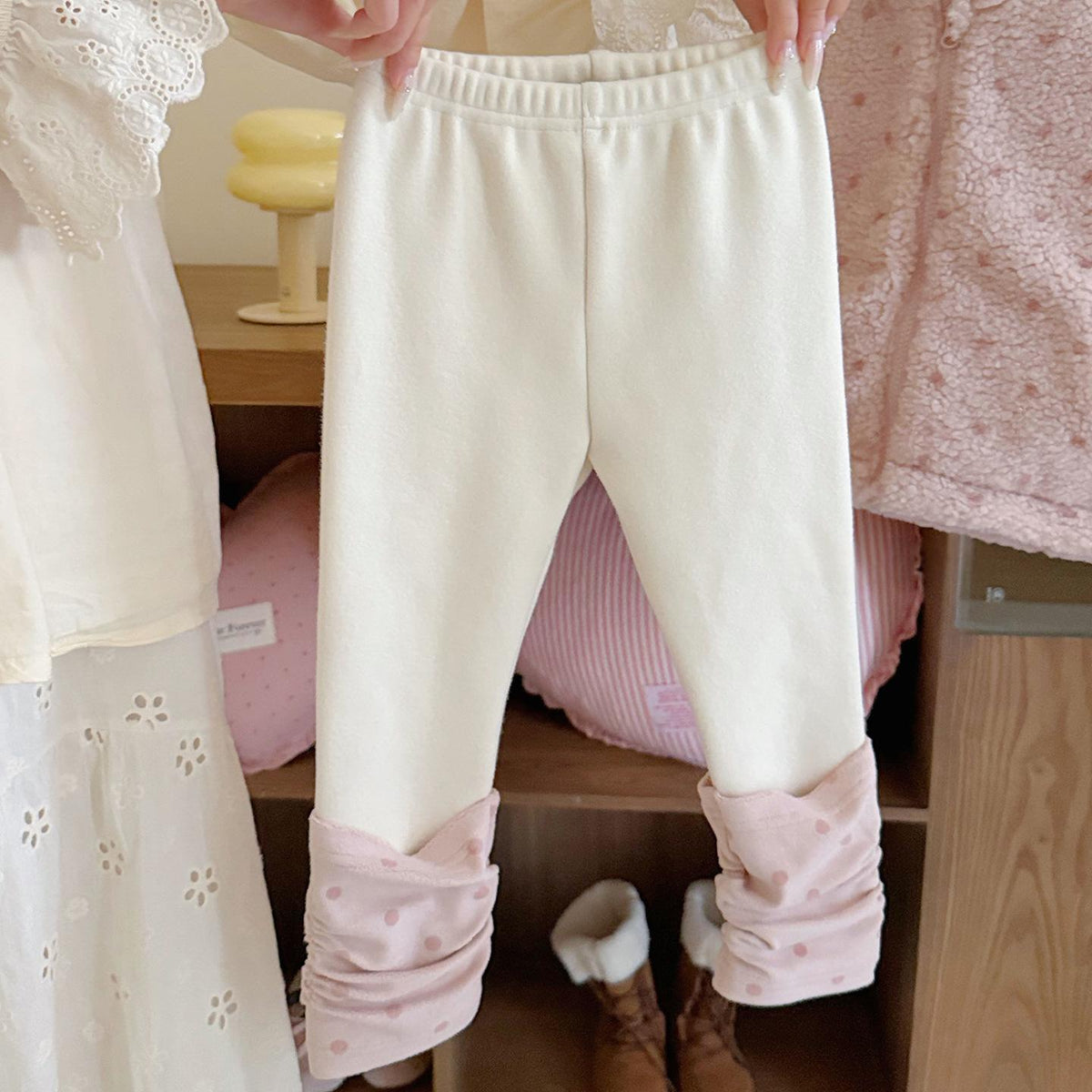 Niña' Spliced Puntos Forro Polar Pantalón - foto 3