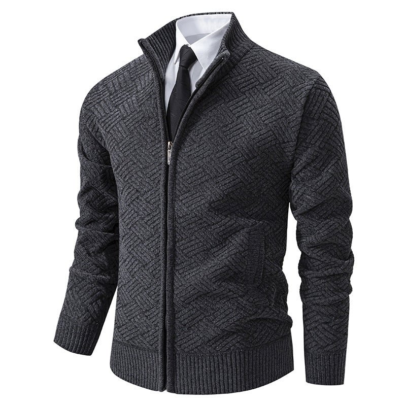 Hombre Casual Cuello Alto Tejido Cárdigan Chaqueta - foto 4