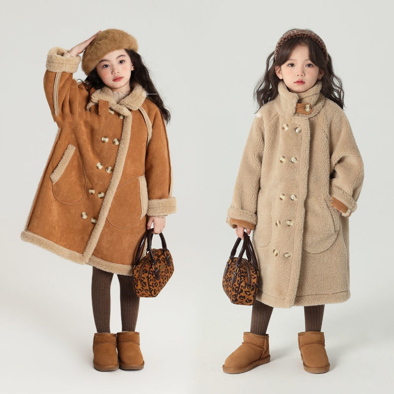 Invierno Forro Polar Thickened Reversible Mid-length Abrigo - foto 2