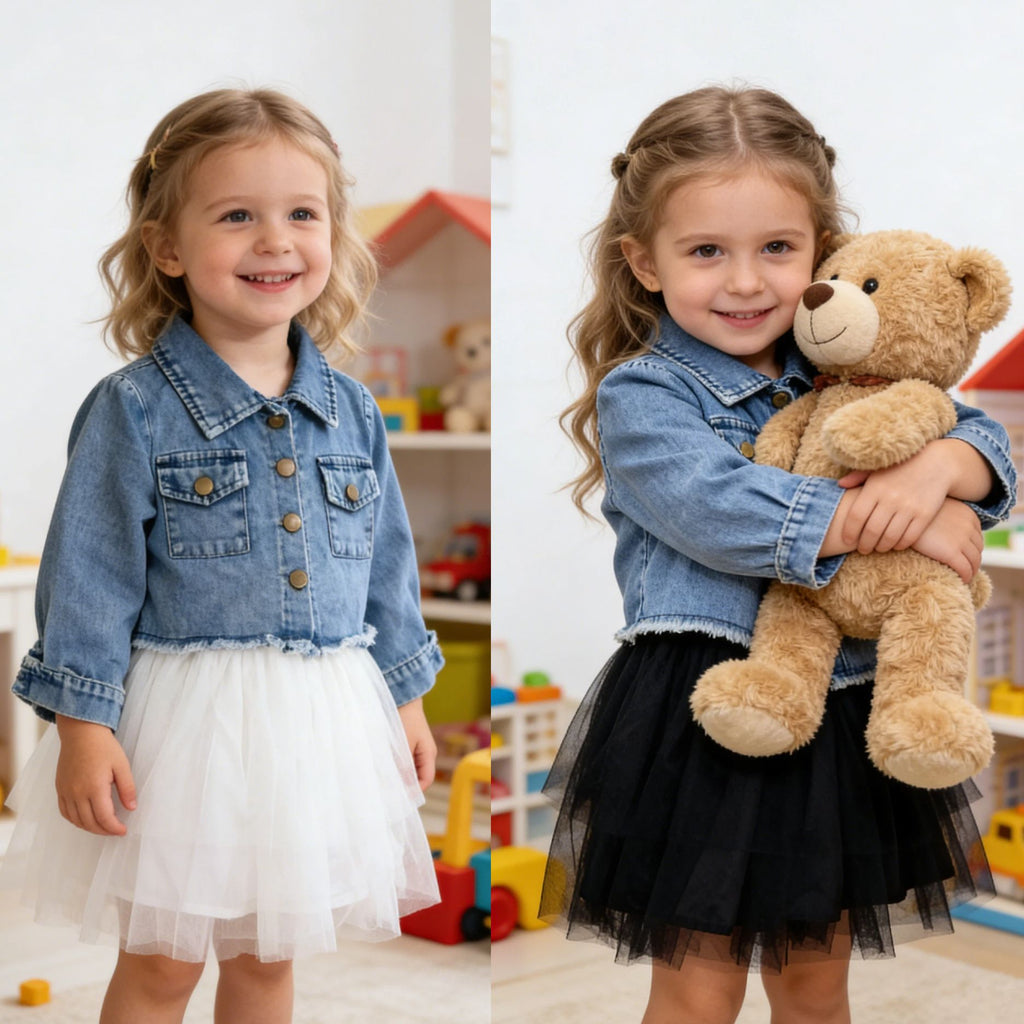 Malla Bubble Falda Niños's De Tendencia Abrigo Princesa Vestido