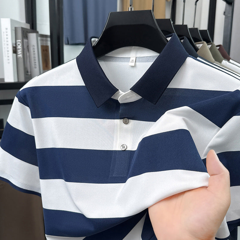 Polera de hombre manga corta a rayas sin costuras tacto frío - foto 5
