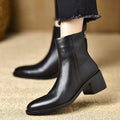 Retro Suela Gruesa-heel Botines para Mujer Round Toe Versátil - foto 4