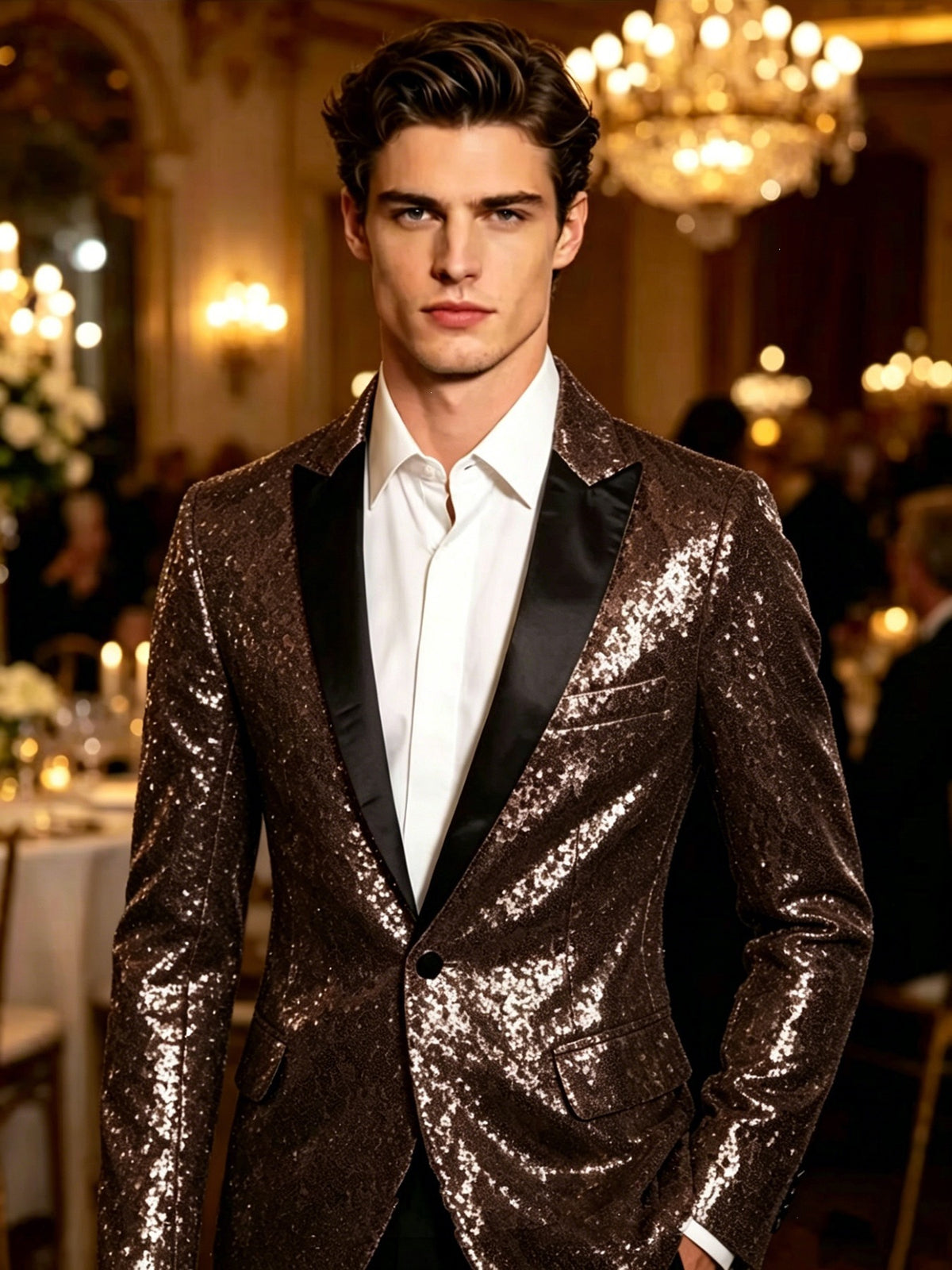 Sparkling Stage Performance Nightclub-Estilo Traje y Gown - foto 8