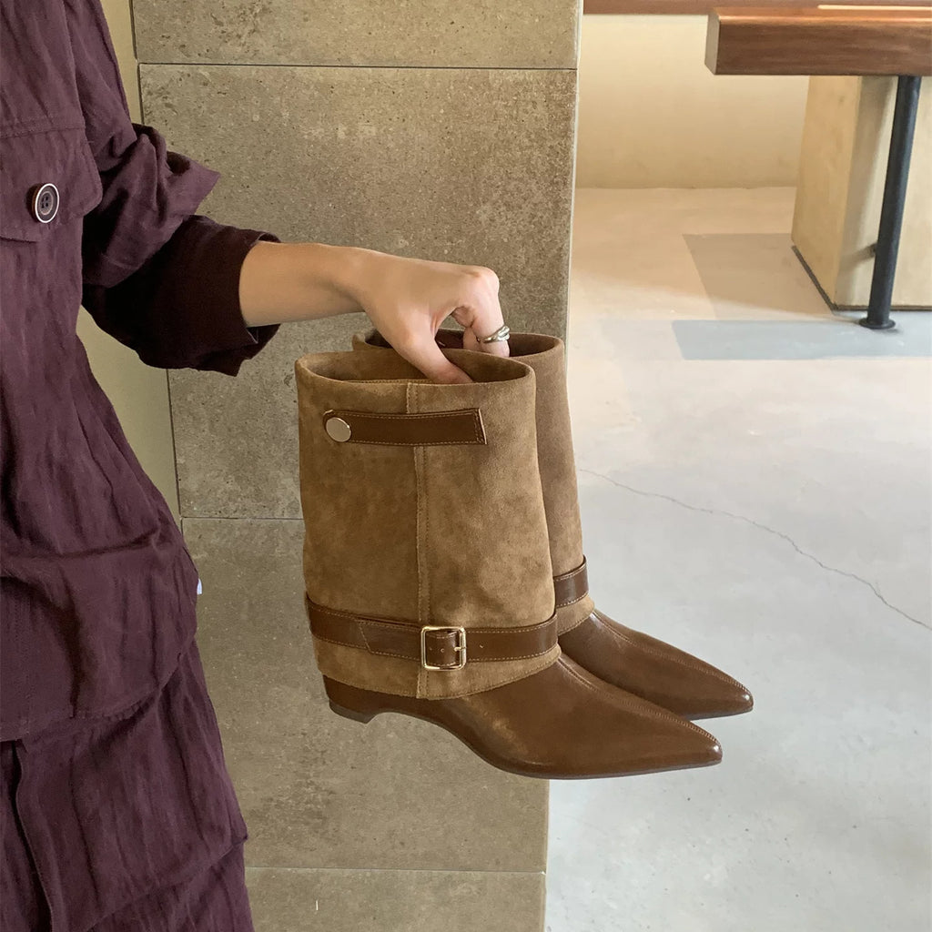 Mujer Retro Entallado Western Cowboy Botas - foto 2