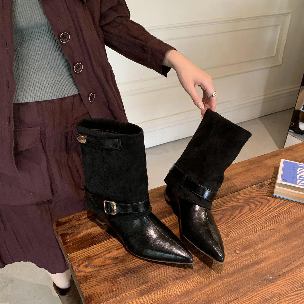 Mujer Retro Entallado Western Cowboy Botas - foto 7