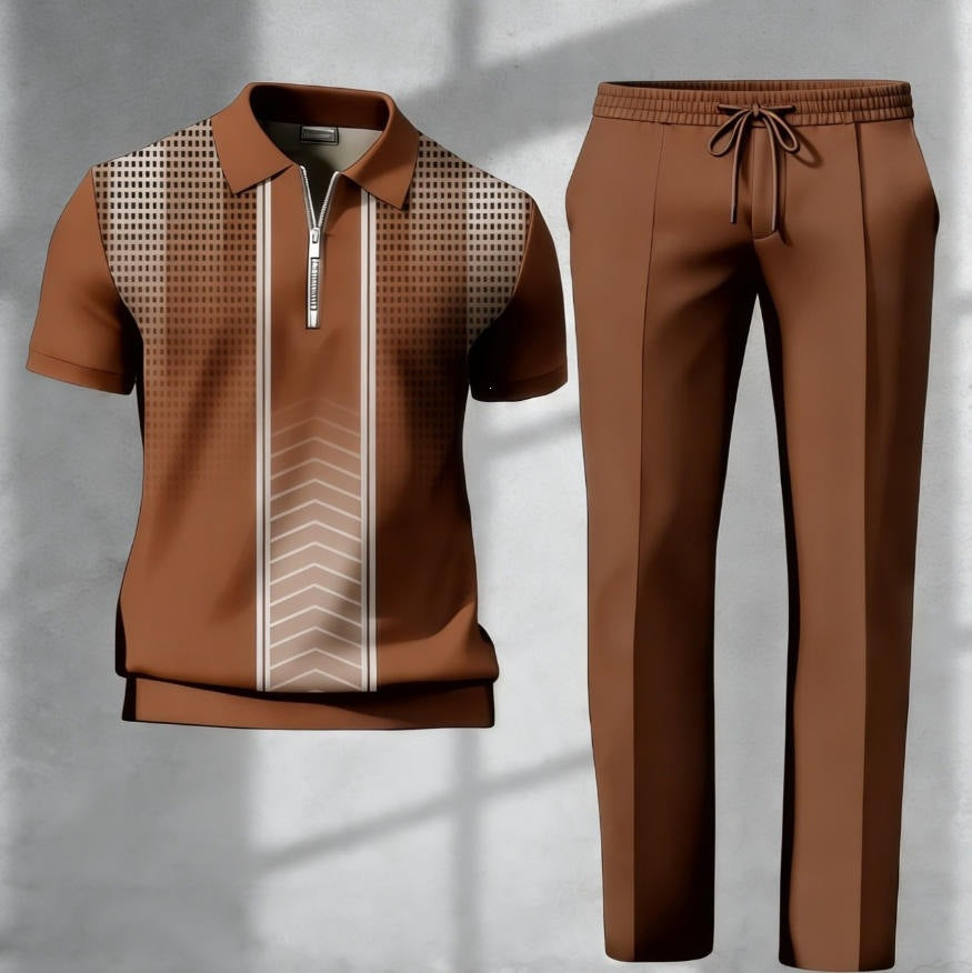 Conjunto de polera manga corta y pantalón para hombre estampado 3D - foto 7