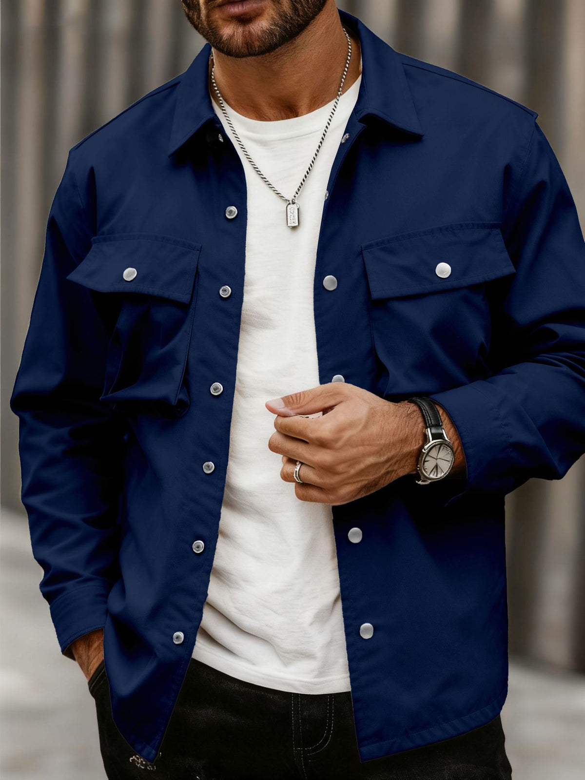 Hombre Multi-pocket Ropa de Trabajo Solapa Chaqueta - foto 7