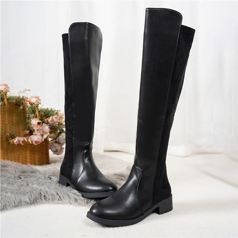 Retro-Estilo Plus-size Patchwork Over-the-knee Botas para Mujer - foto 2
