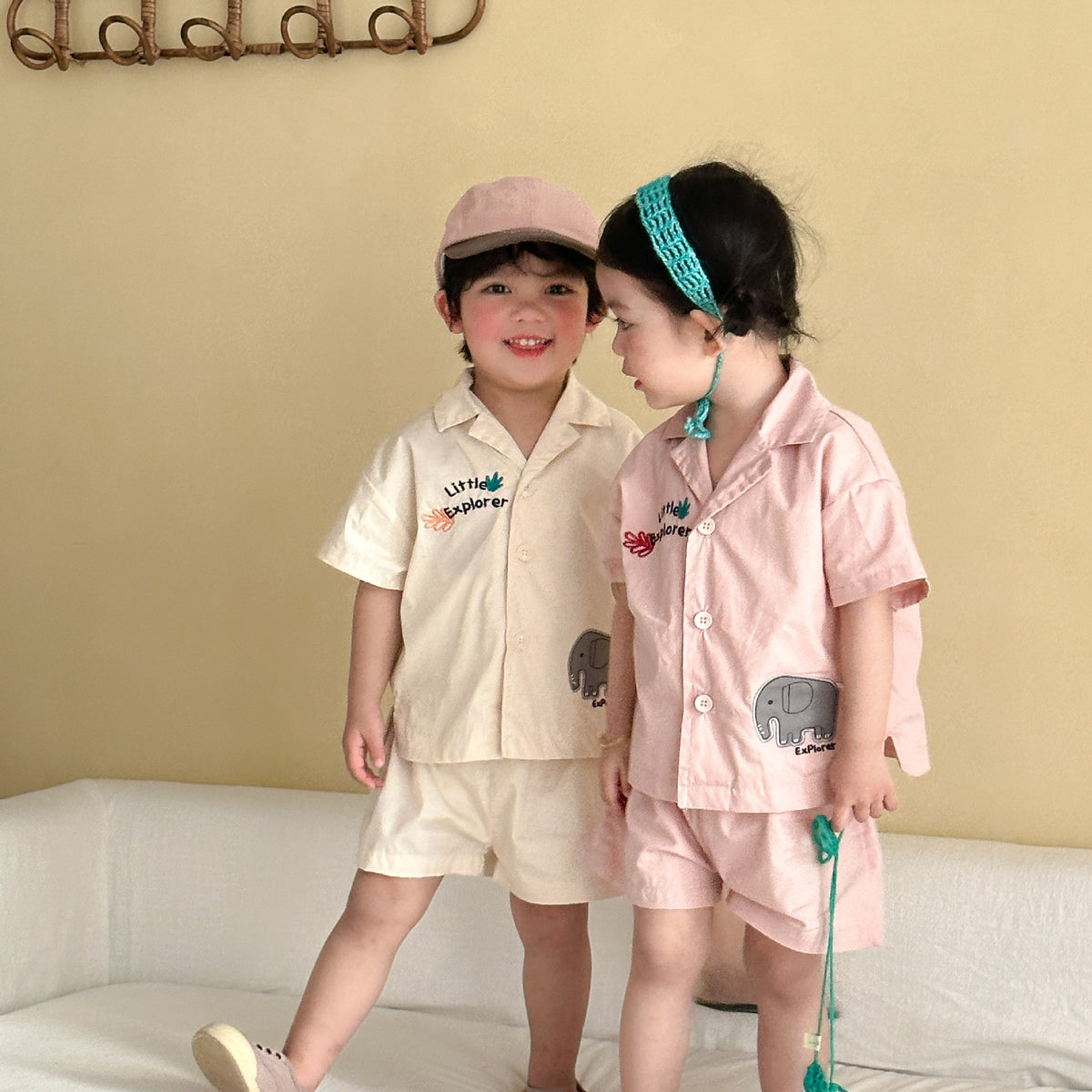 Niño Casual Algodón Manga Corta Camiseta y Shorts - foto 3