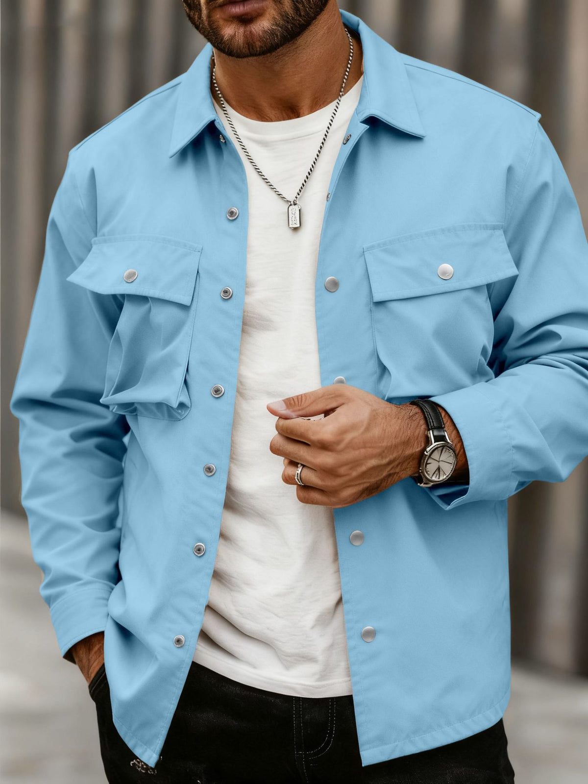 Hombre Multi-pocket Ropa de Trabajo Solapa Chaqueta - foto 8