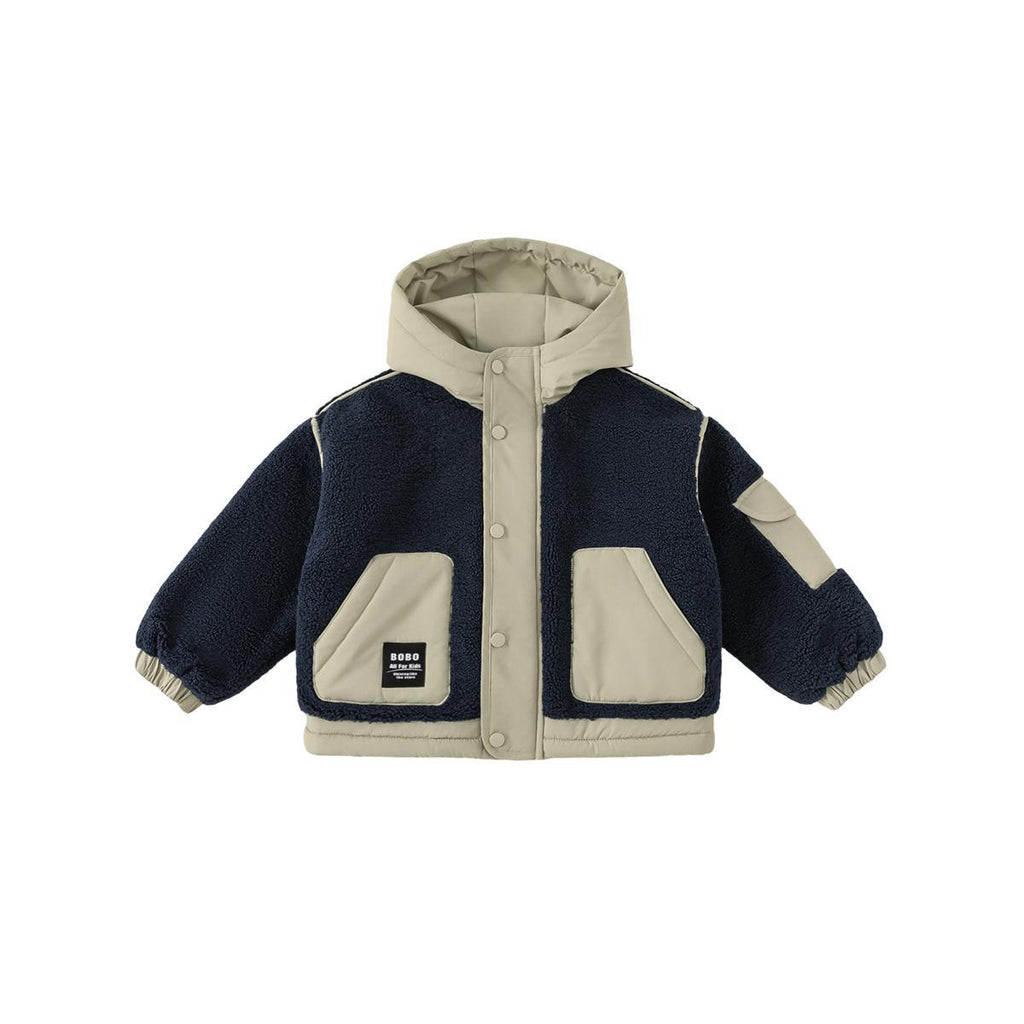 Niño Algodón-padded Abrigo con Color-block Design y A Peluche Hood - foto 4