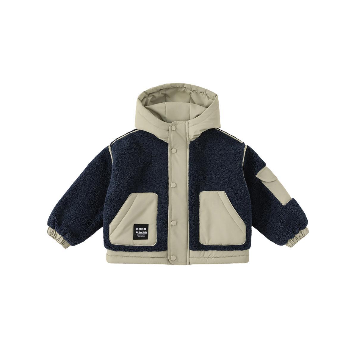 Niño Algodón-padded Abrigo con Color-block Design y A Peluche Hood - foto 4