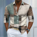 Hombre Geometric Color-Block Plaid Pattern Camisa - foto 6