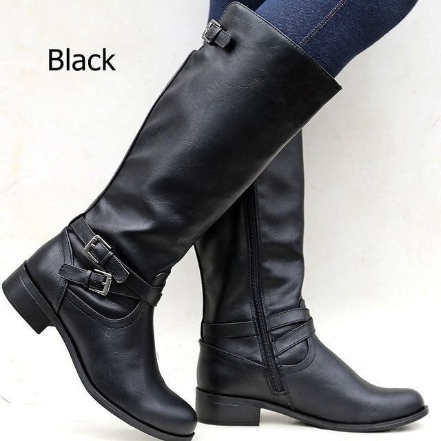 Side-zip Knee-high Botas con Chains