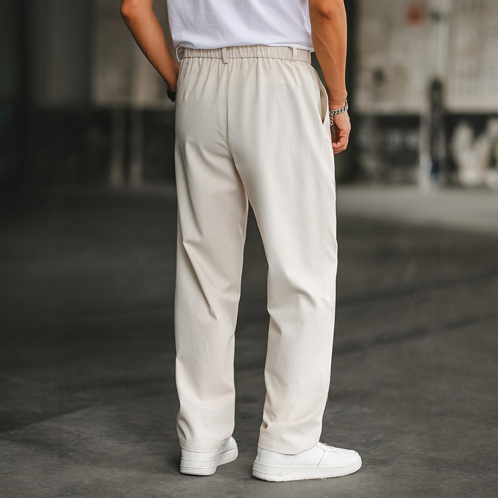 Pantalón holgado recto de lino con doble pinza - foto 5