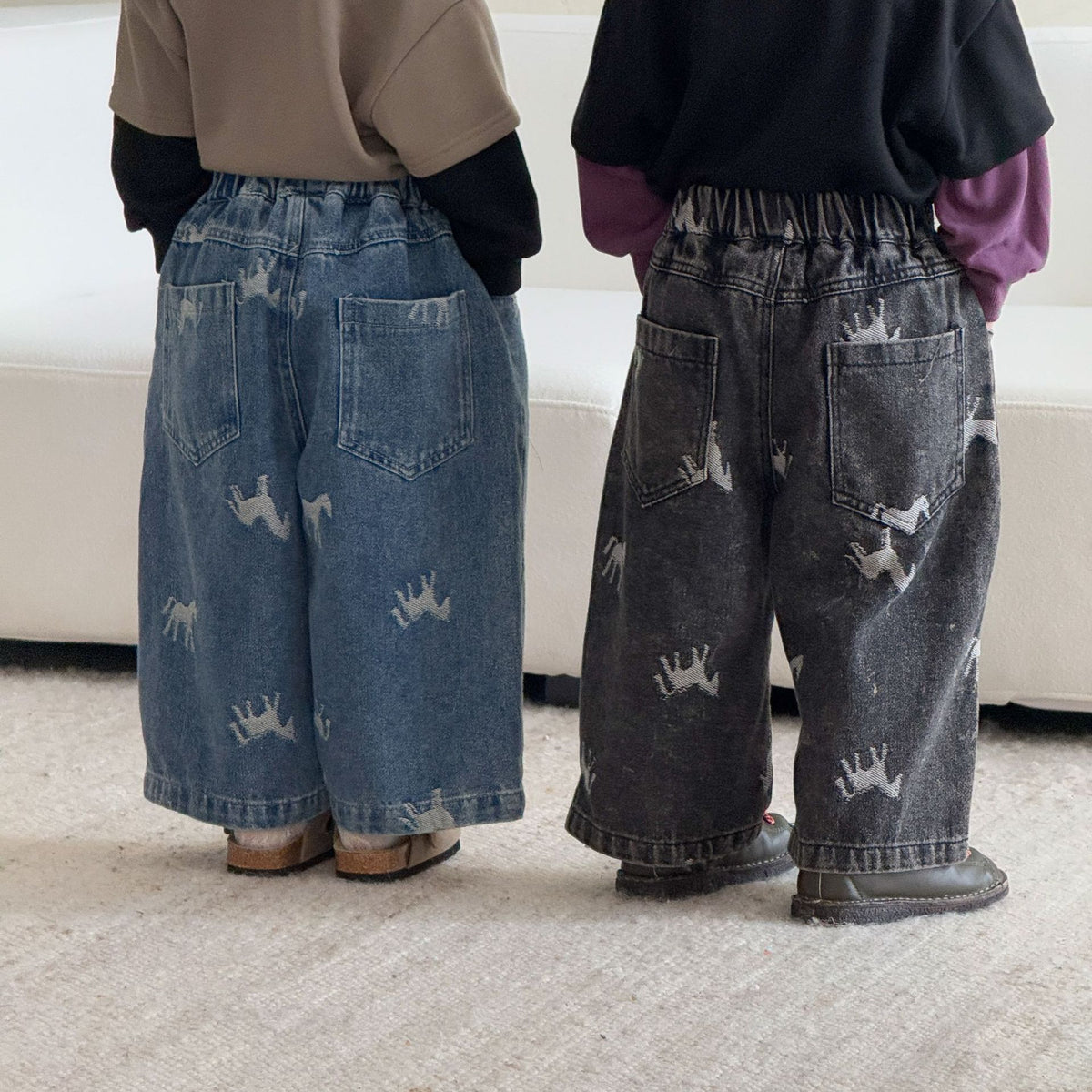 Niños' Denim Pantalón Ajuste Suelto Niño' Pierna Ancha Pantalón - foto 7