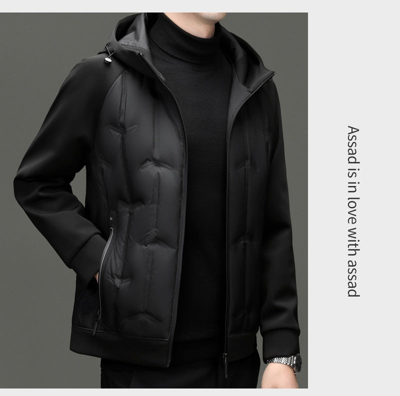 Hombre Liviano White Duck Down Chaqueta
