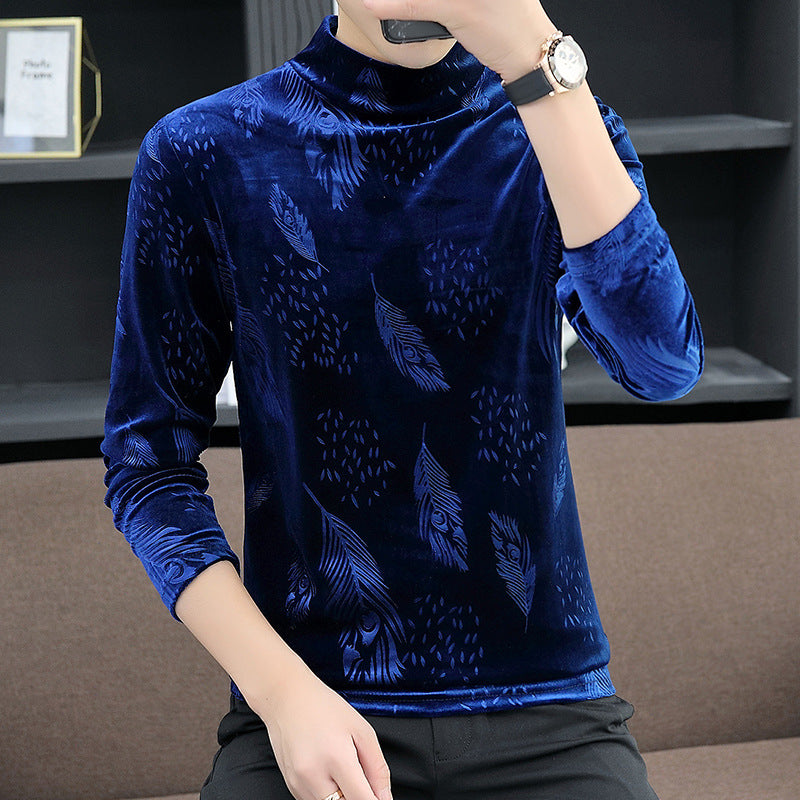 Gold Velvet Feather Base Manga Larga Top - foto 5
